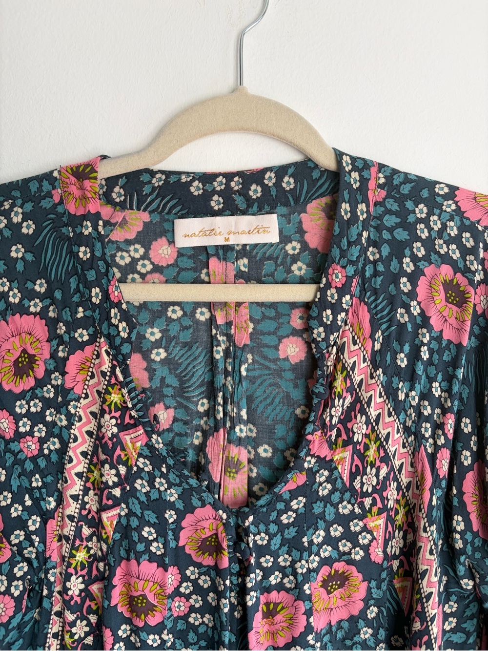 NATALIE MARTIN Floral Caftan Maxi Dress Size Medium - Picture 3 of 6